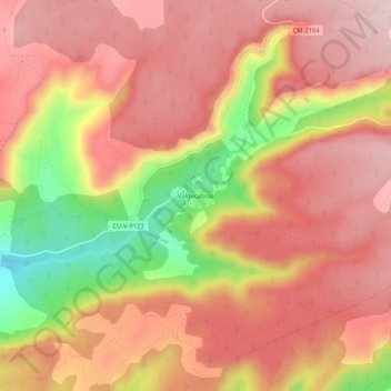 Topografische kaart Valdecabras, hoogte, reliëf
