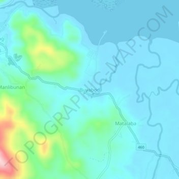 Topografische kaart Buyabod, hoogte, reliëf