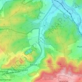 Topografische kaart Edelburg, hoogte, reliëf