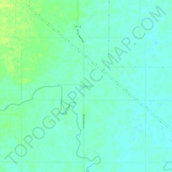 Topografische kaart Ordway, hoogte, reliëf