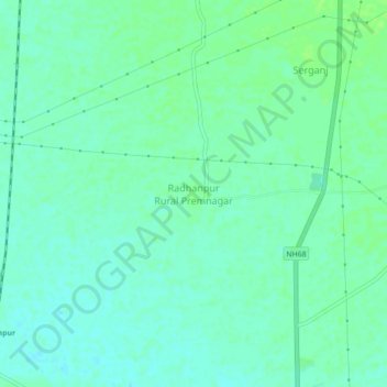 Topografische kaart Radhanpur Rural Premnagar, hoogte, reliëf