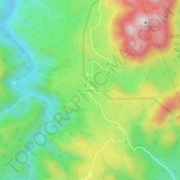 Topografische kaart Mahagnao, hoogte, reliëf