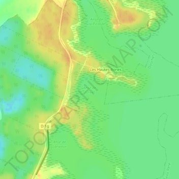 Topografische kaart Anse de Jolivet, hoogte, reliëf