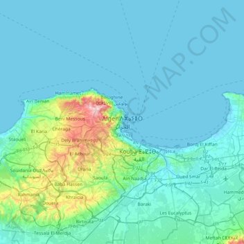 Topografische kaart Argel, hoogte, reliëf