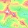 Topografische kaart Crestone Needle, hoogte, reliëf