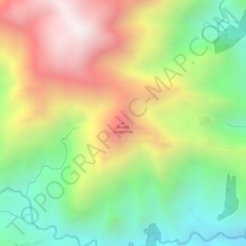 Topografische kaart Mount Lingguhob, hoogte, reliëf