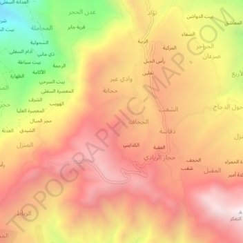Topografische kaart Al Mafraq, hoogte, reliëf