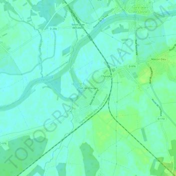 Topografische kaart Port de Chaugey, hoogte, reliëf