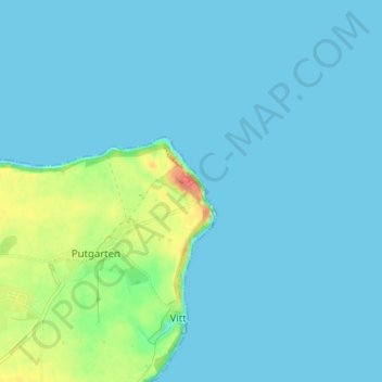 Topografische kaart Kap Arkona, hoogte, reliëf