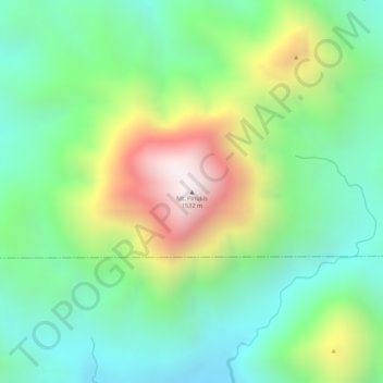 Topografische kaart Mt. Pinukis, hoogte, reliëf