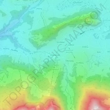 Topografische kaart Durchholzen, hoogte, reliëf