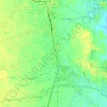 Topografische kaart Burot, hoogte, reliëf