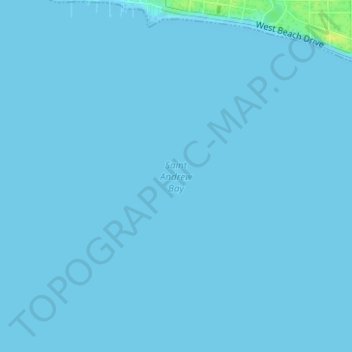 Topografische kaart Saint Andrew Bay, hoogte, reliëf