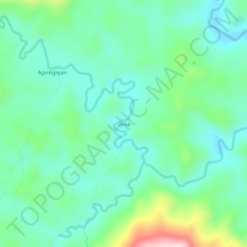 Topografische kaart Gusa, hoogte, reliëf
