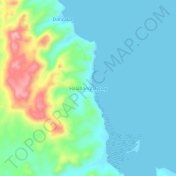 Topografische kaart Halabangbaybay, hoogte, reliëf