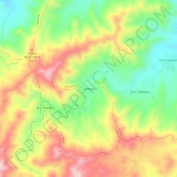 Topografische kaart La Hoya, hoogte, reliëf