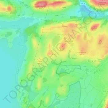 Topografische kaart Greith, hoogte, reliëf