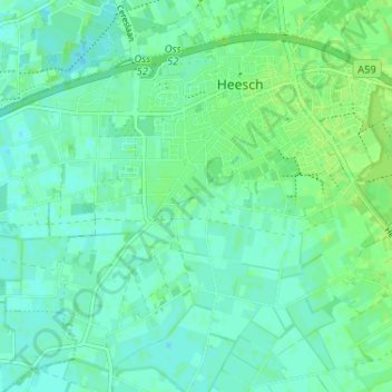 Topografische kaart Lage Wijst, hoogte, reliëf