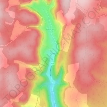 Topografische kaart La Forge, hoogte, reliëf