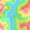 Topografische kaart Fervenza de Augacaída, hoogte, reliëf