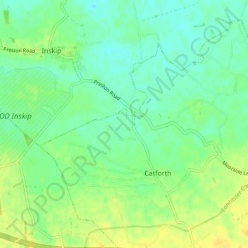 Topografische kaart Woodsfold, hoogte, reliëf
