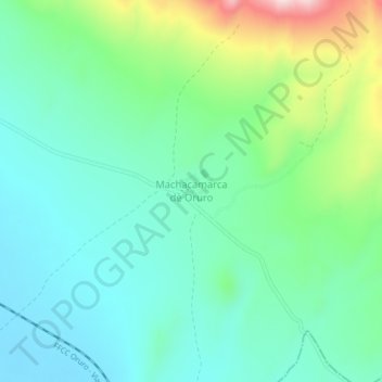 Topografische kaart Machacamarca de Oruro, hoogte, reliëf