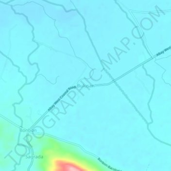 Topografische kaart Bulusan, hoogte, reliëf