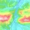 Topografische kaart Las Caldas de Besaya, hoogte, reliëf