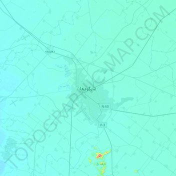 Topografische kaart سرگودھا, hoogte, reliëf