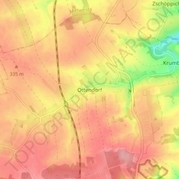 Topografische kaart Ottendorf, hoogte, reliëf