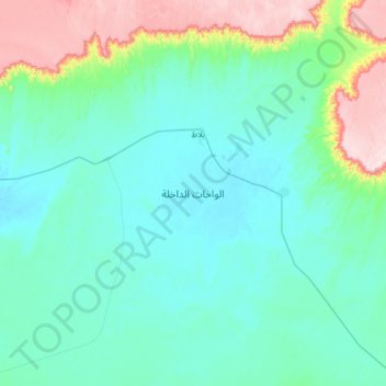 Topografische kaart El Dakhla Oasis, hoogte, reliëf
