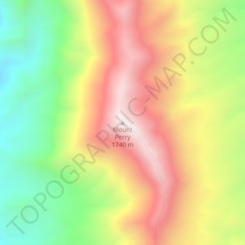 Topografische kaart Mount Perry, hoogte, reliëf