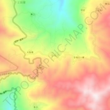 Topografische kaart 全福庄, hoogte, reliëf