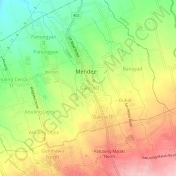 Topografische kaart Galicia 2, hoogte, reliëf