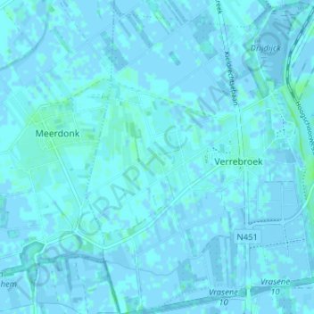 Topografische kaart Zwaantje, hoogte, reliëf