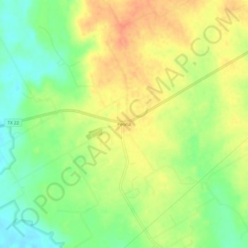 Topografische kaart Peoria, hoogte, reliëf
