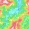 Topografische kaart O Pontón, hoogte, reliëf