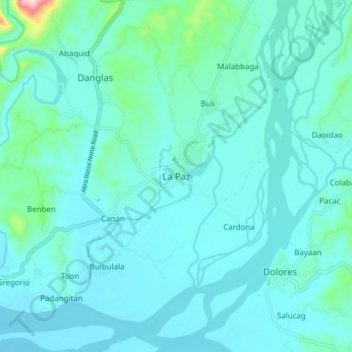 Topografische kaart La Paz, hoogte, reliëf