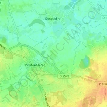 Topografische kaart La Planque, hoogte, reliëf