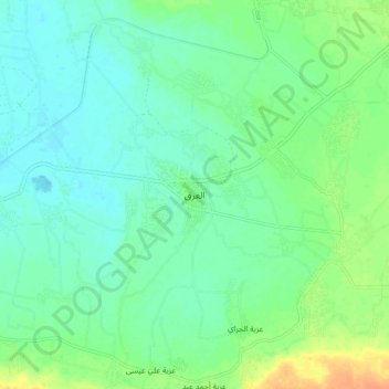 Topografische kaart Al-Gharaq, hoogte, reliëf