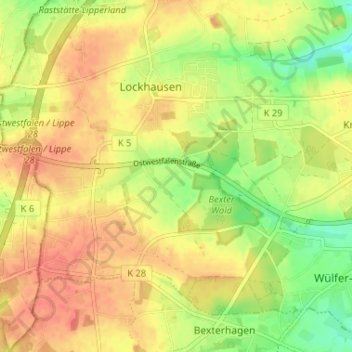 Topografische kaart Steinheide, hoogte, reliëf