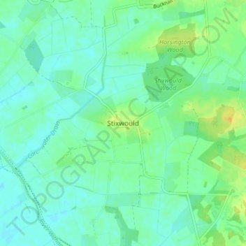 Topografische kaart Stixwould, hoogte, reliëf