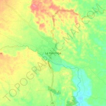 Topografische kaart La Hormiga, hoogte, reliëf