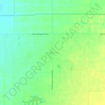 Topografische kaart Arizona City, hoogte, reliëf
