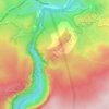 Topografische kaart Las Trancas, hoogte, reliëf