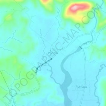 Topografische kaart Paclolo, hoogte, reliëf