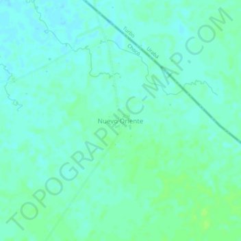 Topografische kaart Nuevo Oriente, hoogte, reliëf