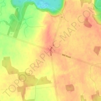 Topografische kaart Varna, hoogte, reliëf