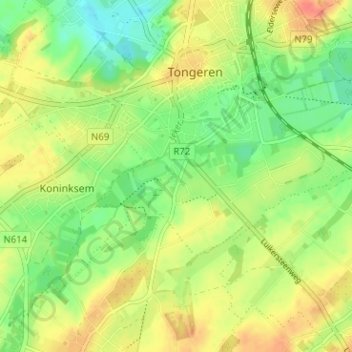 Topografische kaart Offelken, hoogte, reliëf