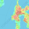 Topografische kaart West Sulawesi, hoogte, reliëf